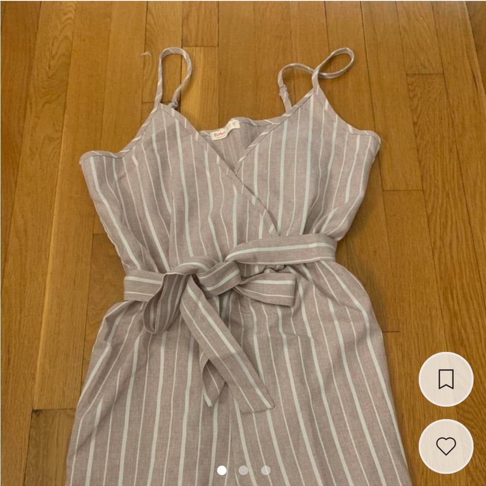 Romwe, romper, pink and white, size medium